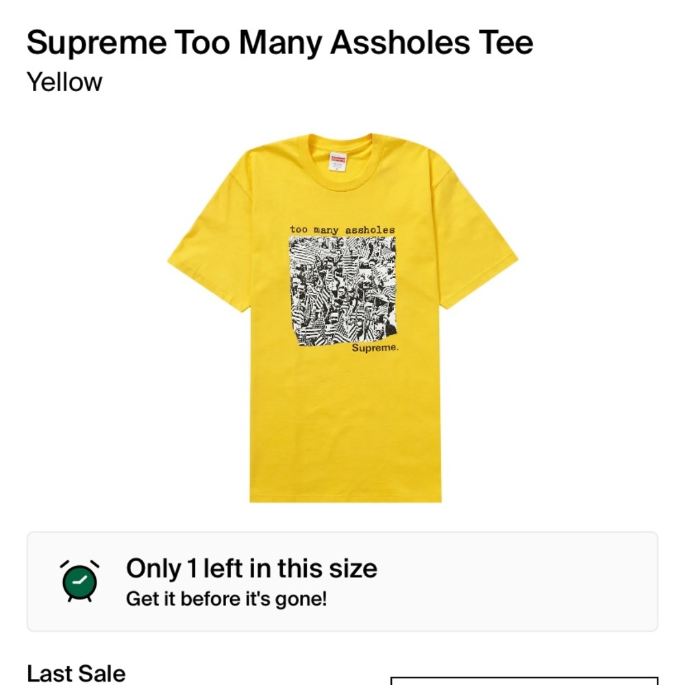 Supreme “Too many assholes”